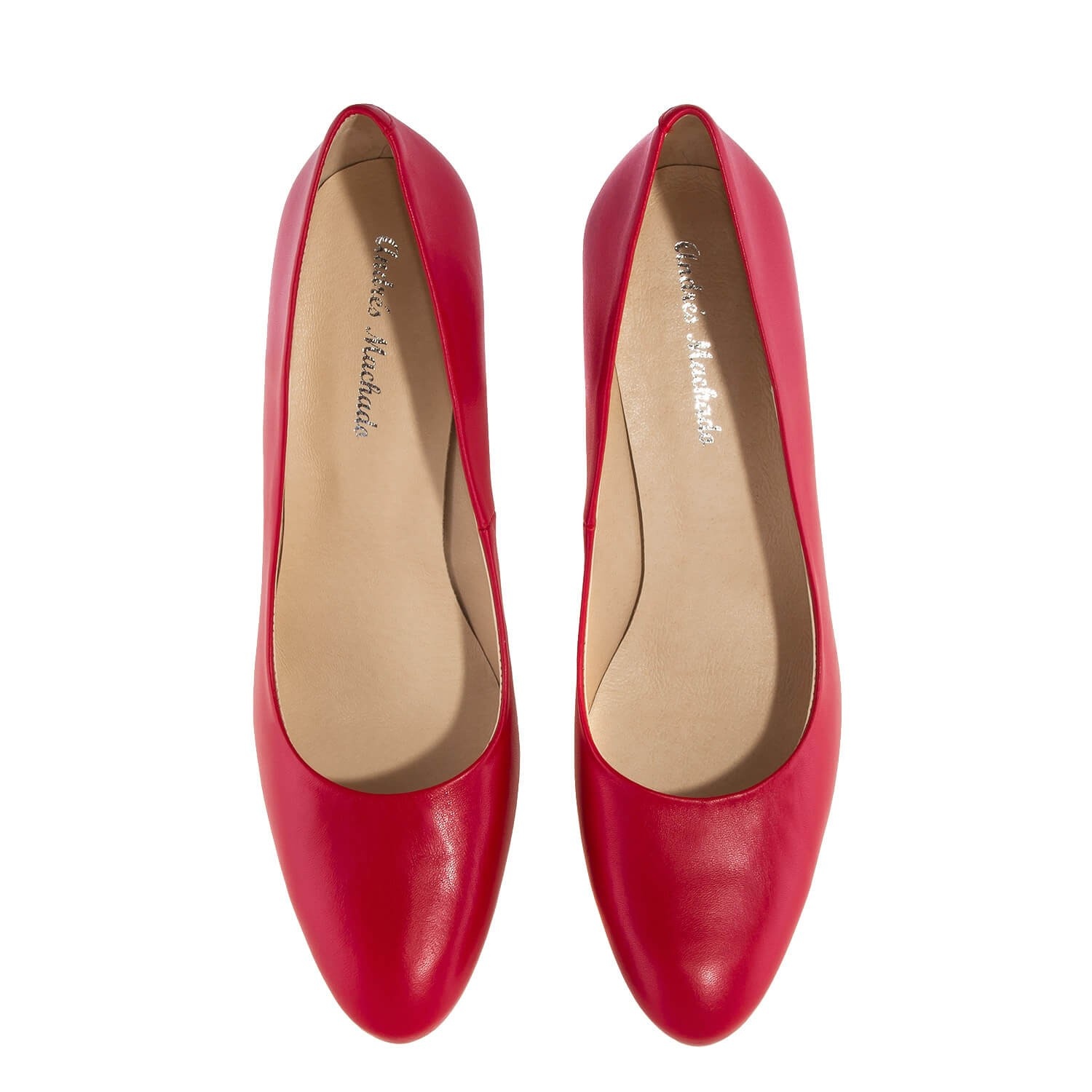 Court Shoes in Red Leather Andrés Machado