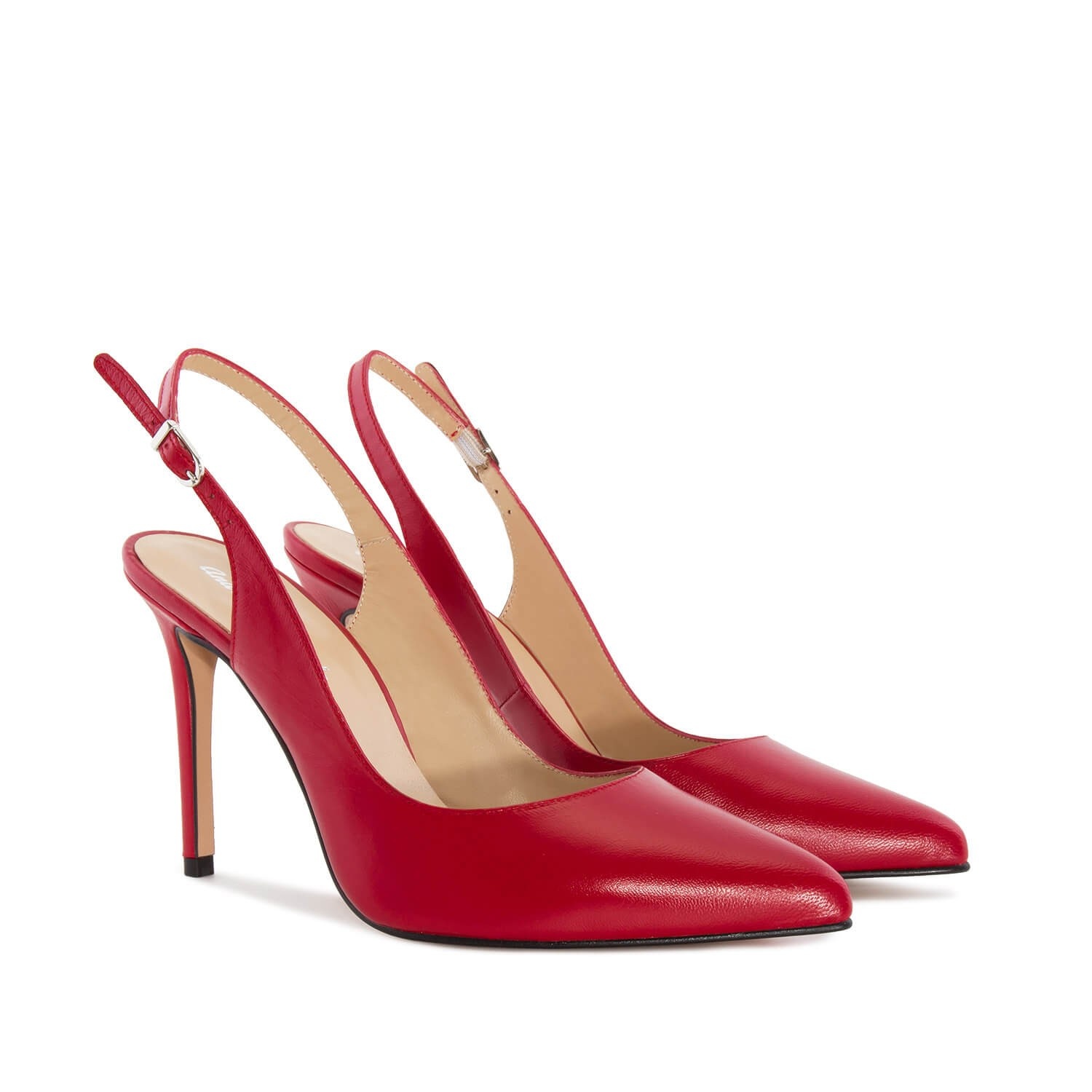 Red clearance suede slingbacks