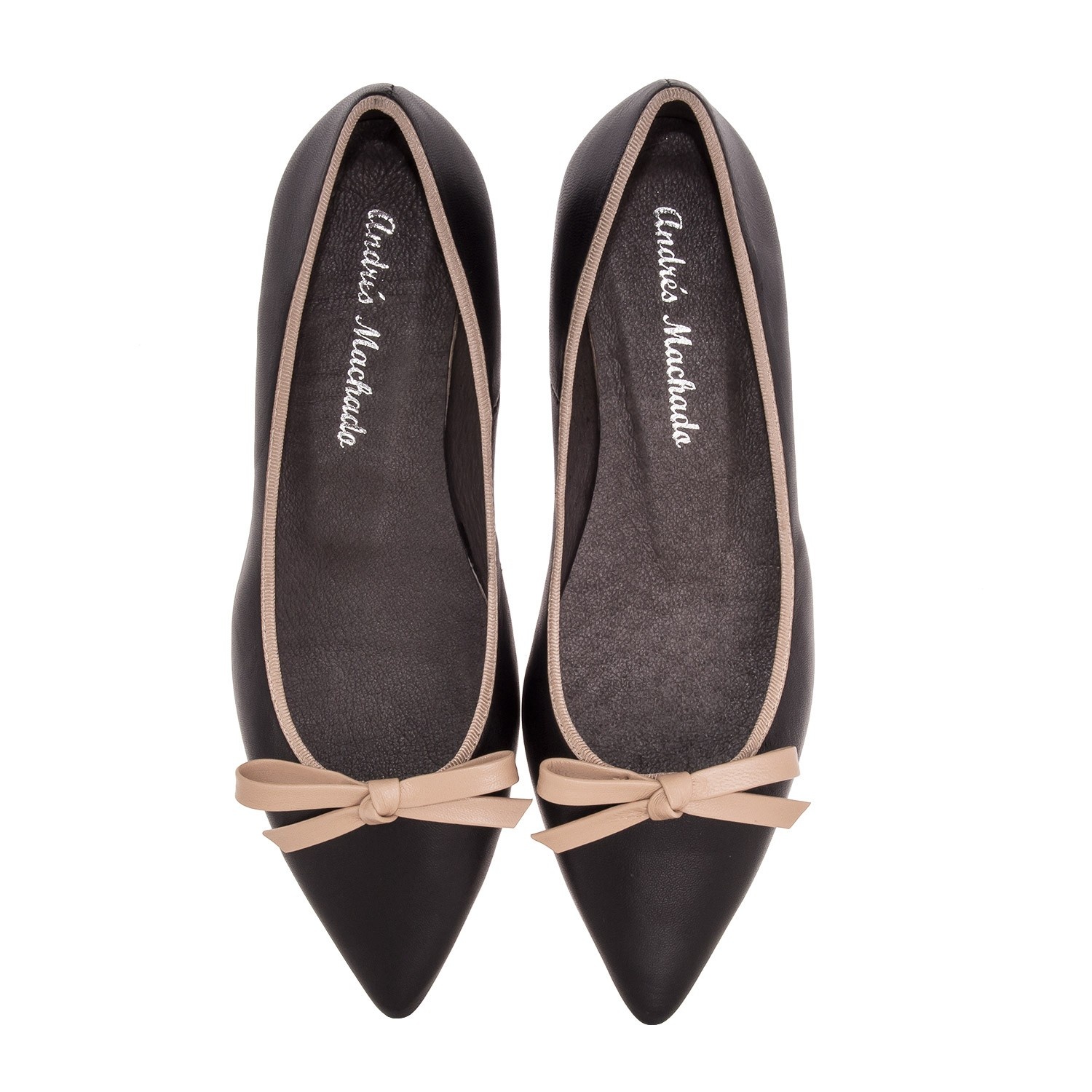 Ballet Flats in Black Leather