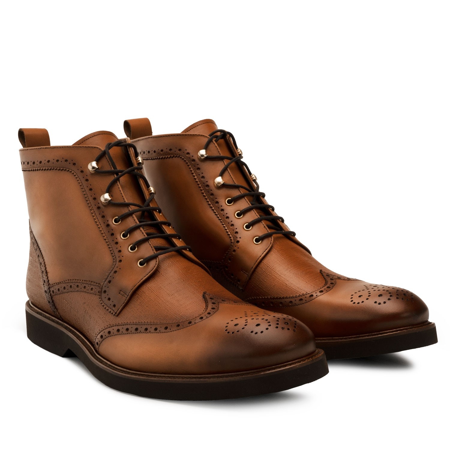 Mens tan sale wingtip boots