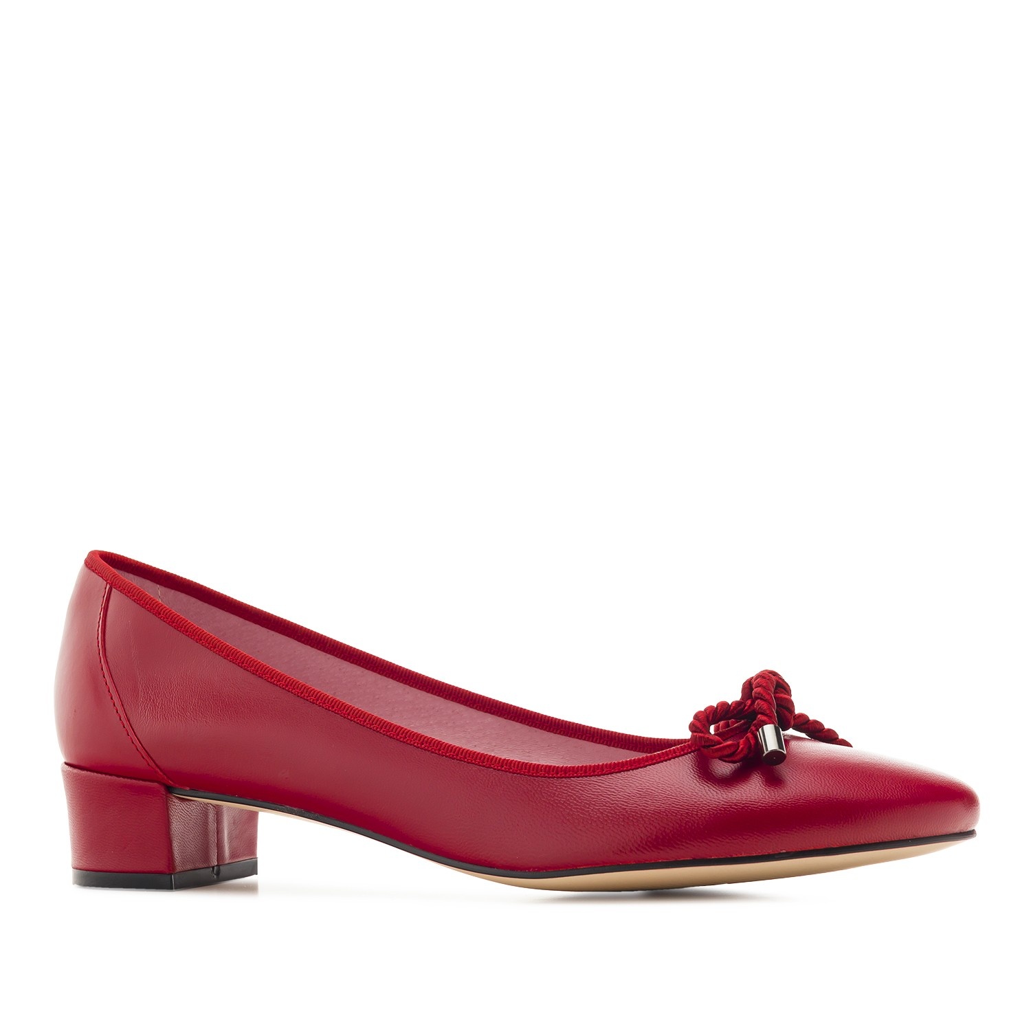 Reef Knot Red Leather Ballet Flats - Andrés Machado