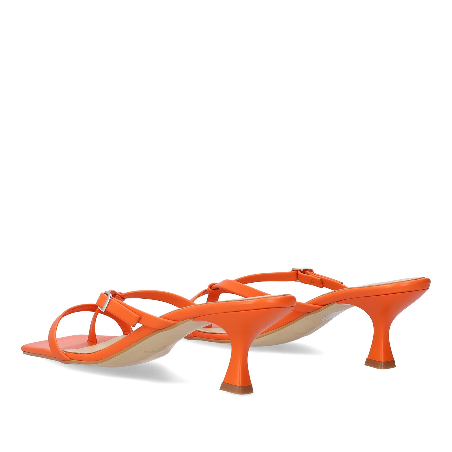 Orange kitten 2025 heel sandals