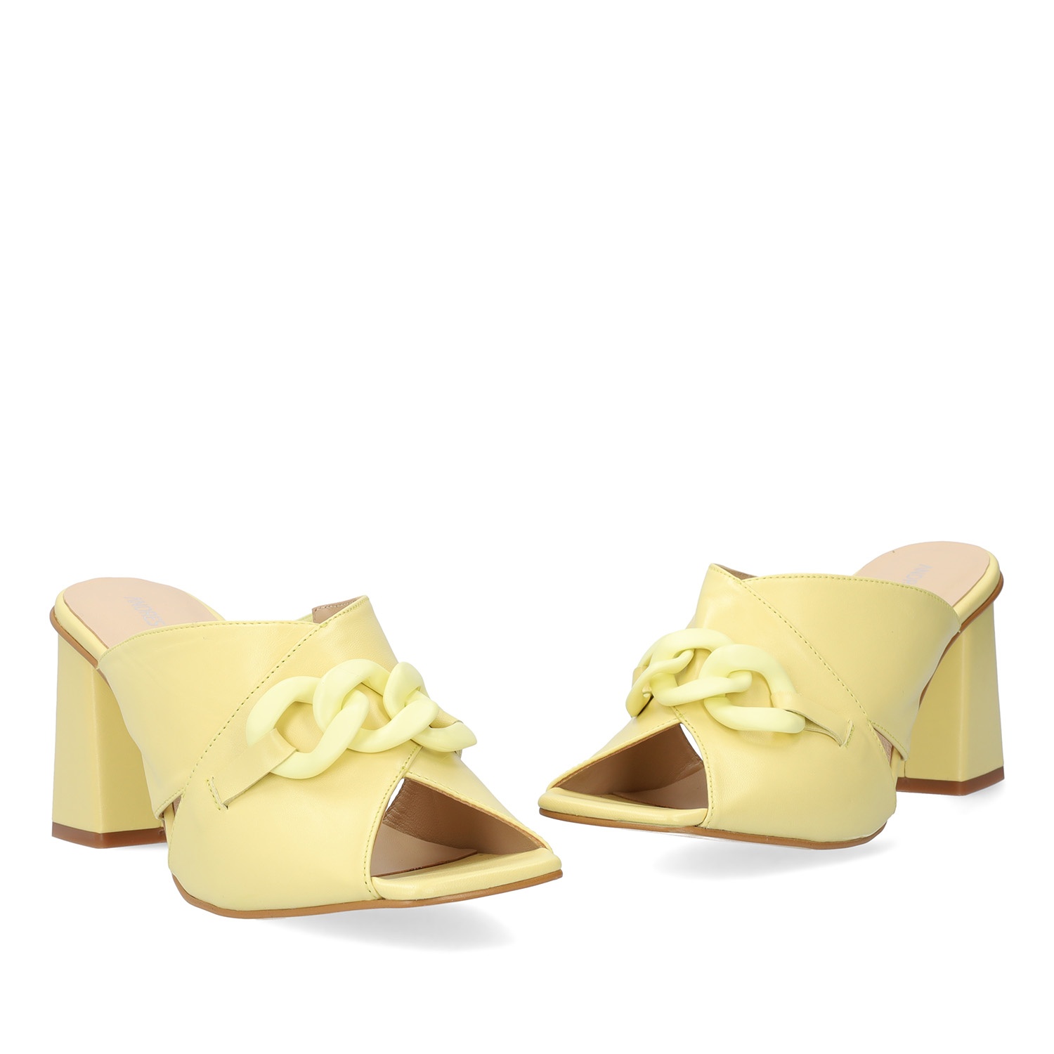 Yellow mule sandals hot sale