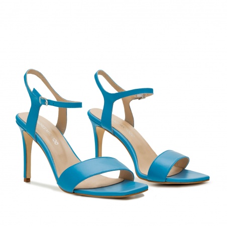 Sandalias de piel azul